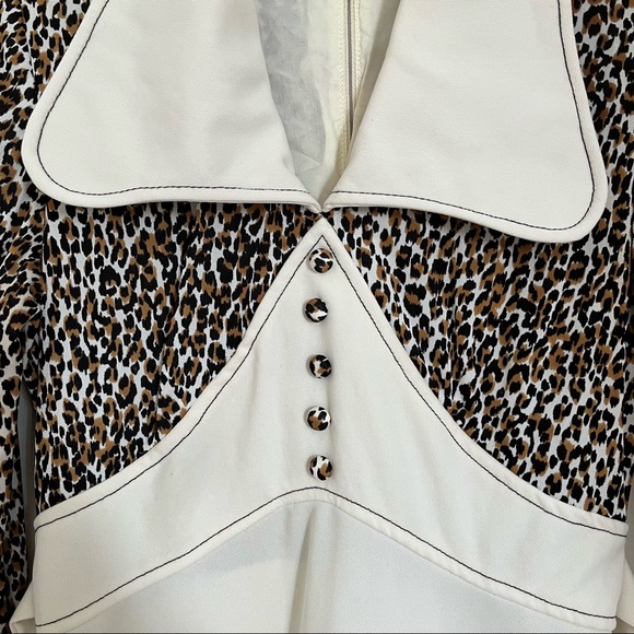 VINTAGE CREME & CHEETAH PRINT DRESS - Picture 2 of 7